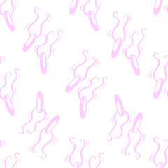 Ballet slippers silhouette seamless pattern. Dancing shoes vector illustration. Isolated on white background. Repeating design for textile, wallpaper.