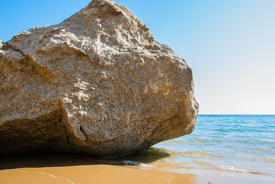 
Quartz rock in the siculiana marina beach in sicily.
