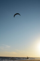 kite surfing in the sea