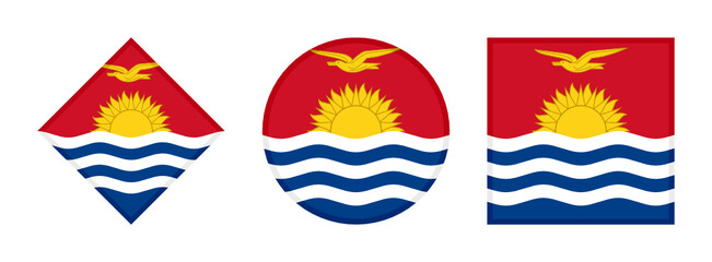 kiribati flag icon set. isolated on white background
