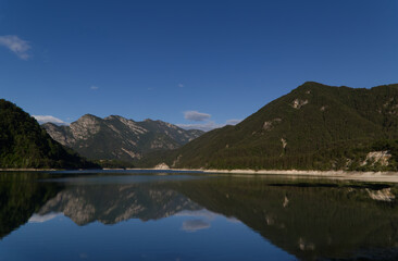 Naklejka na ściany i meble The beautiful morning landscape of the Redona Lake, Italy