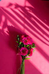 bouquet of pink flowers With shadow
