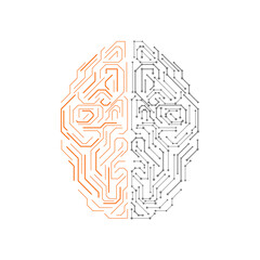 Artificial Intelligence illustration. Innovation brain