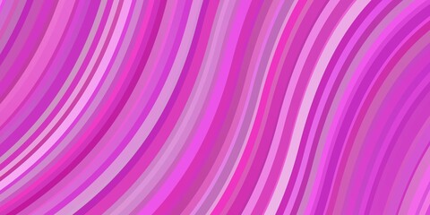 Obraz premium Light Pink vector background with curves. Abstract illustration with bandy gradient lines. Pattern for ads, commercials.