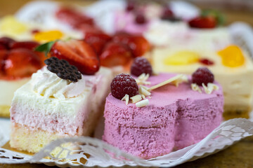 fruit bakery homemade with fruits and cream