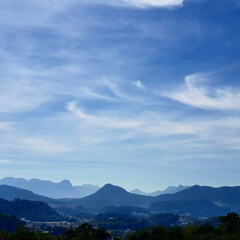 mountains and clouds
