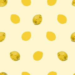 Lemons simple design pattern for fabric seamless pattern with yellow background