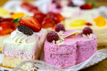 fruit bakery homemade with fruits and cream