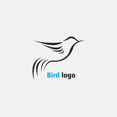 bird black illustration of a simple logo. vector design