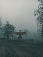 fog in the amusement park