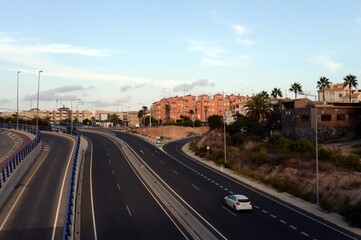 Highway in Orihuela Costa. Spain