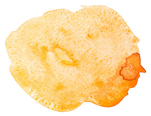 watercolor paint stain texture yellow orange