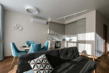 Living room interior in a small modern apartment 