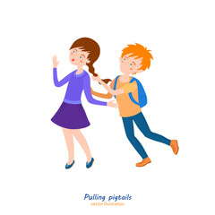 Fototapeta premium Children school behavior 1-05