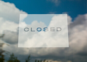 Start of quarantine. Sign of text message we are closed and on the quarantine due to covid-19. Hotel, cafe, local shop, service closing. Support local business.