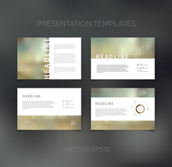 Vector presentation template, page layout, brochure, booklet, leaflet, flyer design set