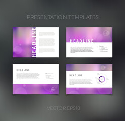 Vector presentation template, page layout, brochure, booklet, leaflet, flyer design set