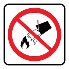 Do not extinguish with water. Do not extinguish with water sign on white background drawing by illustration
