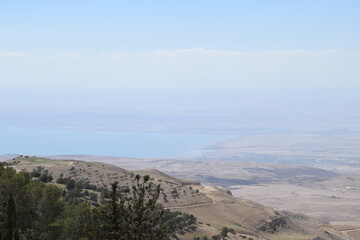 Fototapeta na wymiar View of the Sea of ​​Galilee from Mount Nebo, Jordan