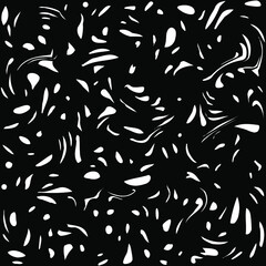 abstract stains vector seamless wallpaper pattern background.  white on black