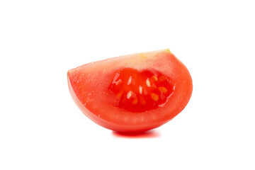 Fresh tomato slice isolated on white background