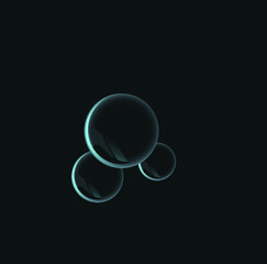 abstract shiny bubbles on a black background.