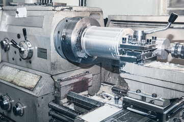 the old Metalworking machine, made in the middle of the last century, is still in good condition. The use of old technology in a time of crisis and stagnation