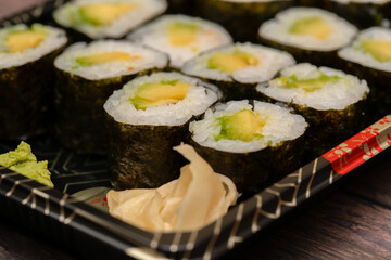 Fresh avocado sushi