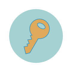 Colorful key icon. Isolated vector button