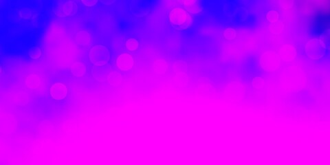 Light Purple, Pink vector backdrop with dots. Abstract decorative design in gradient style with bubbles. New template for a brand book.