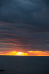 Sunset over lake erie