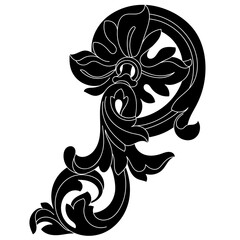 Vintage baroque ornament, corner. Retro pattern antique style acanthus. Decorative design element filigree calligraphy vector. - stock vector