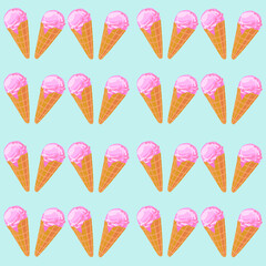 ce cream vector seamless pattern. wrapping paper, textile, print, decorative element