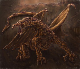 Fantasy concept illustration, monster beast fantasy world dragon © Kozlik_mozlik