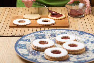 Woman making homemade shortbread cookies