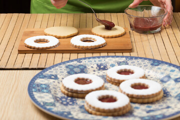 Woman making homemade shortbread cookies