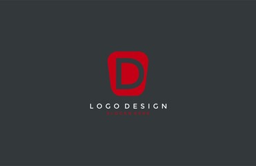 Letter D Logo Design Inside Modern Abstract Shape