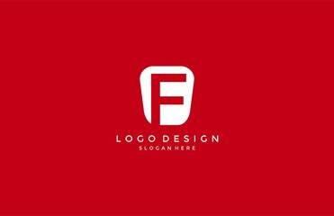 Letter F Logo Design Inside Modern Abstract Shape