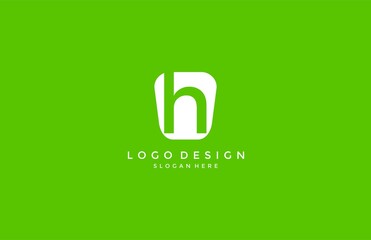 Letter H Logo Design Inside Modern Abstract Shape