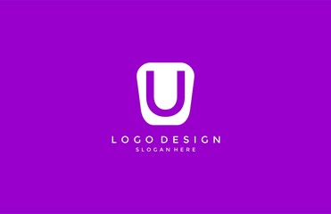 Letter U Logo Design Inside Modern Abstract Shape