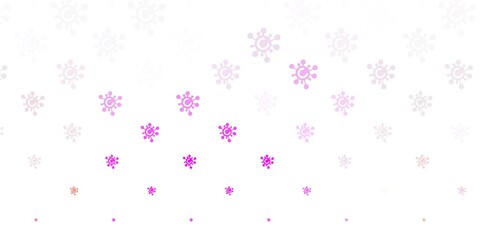 Light Pink, Green vector pattern with coronavirus elements.