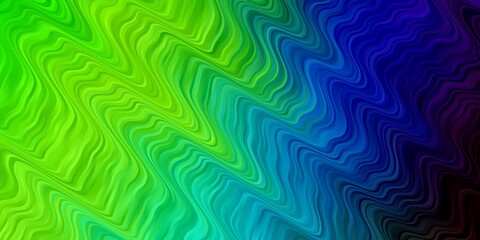 Dark Multicolor vector background with bows. Colorful abstract illustration with gradient curves. Template for your UI design.