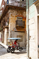 Old bicycle in the street, Havana.