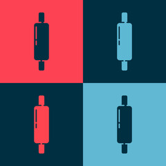 Pop art Rolling pin icon isolated on color background. Vector Illustration