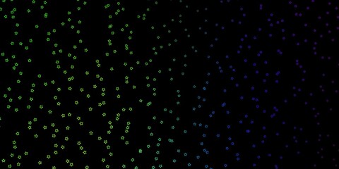 Dark Multicolor vector template with neon stars. Colorful illustration with abstract gradient stars. Pattern for wrapping gifts.