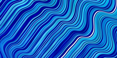 Light BLUE vector template with curved lines. Colorful illustration in abstract style with bent lines. Template for your UI design.