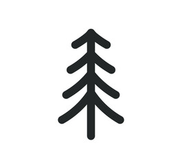 spruce coniferous tree icon shape silhouette. Camping nature logo symbol sign. Vector illustration image. Isolated on white background.