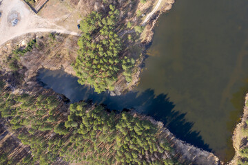 lake, water basin,  view from above
