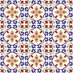 Seamless colorful pattern in turkish style. Vintage decorative elements. Hand drawn background. Islam, Arabic, Indian, ottoman motifs. Perfect for printing on fabric, ceramic tile or paper. Vector