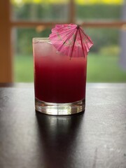 cocktail with tiki umbrella